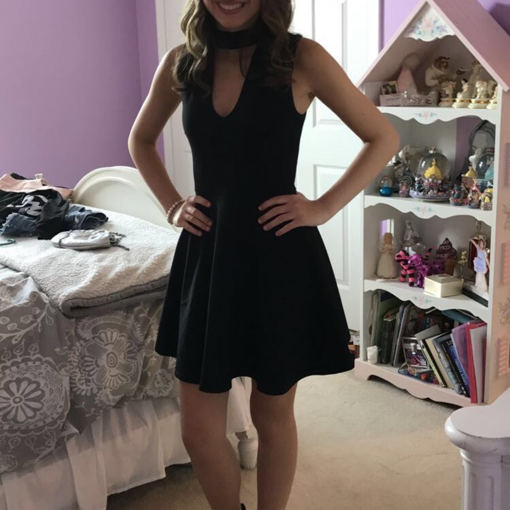 Black Choker Mini Dress from Lulus. Size Small.